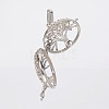Filigree Flat Round Brass Cage Pendants LS-KK-K115-08P-NR-2
