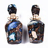 Assembled Synthetic Bronzite and Imperial Jasper Openable Perfume Bottle Pendants G-S366-058B-2