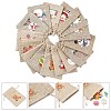 30Pcs 15 Styles Christmas Printed Jute Cloth Storage Pouches ABAG-YW0001-10-18