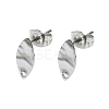 Non-Tarnish 304 Stainless Steel Stud Earring Findings STAS-L024-003P-08-1