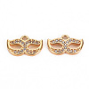 Brass Micro Pave Clear Cubic Zirconia Charms KK-S360-118-NF-1