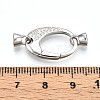 925 Sterling Silver Micro Pave Clear Cubic Zirconia Spring Gate Clasps STER-T008-151P-3