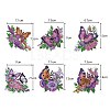 6Pcs Butterfly DIY Diamond Painting Keychain Kit PW-WG95088-01-5