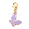 Alloy Enamel Butterfly Pendant Decorations HJEW-JM02837-4