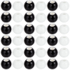 100Pcs 2 Colors Black & White Round Glossy Ceramic Porcelain Beads for Jewelry Making PORC-PA0001-38-7