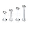 316 Surgical Stainless Steel Clear Cubic Zirconia Threadless Labret Stud WG700A9-15-1