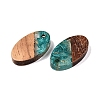 Transparent Resin and Walnut Wood Pendants RESI-T057-03I-3