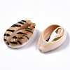 Printed Natural Cowrie Shell Beads X-SHEL-S266-18-2