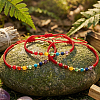 3Pcs Adjustable Chakra Natural & Synthetic Mixed Stone Round Bead Braided Bracelet Sets ZZ4943-5-2