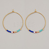 Bohemian Handmade Glass Seed Beads Hoop Earrings AM1646-2-1