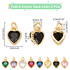 16Pcs 8 Colors Real 18K Gold Plated Brass Inlaid Cubic Zirconia Charms FIND-GA0002-34-2
