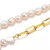 Natural Baroque Pearl Keshi Pearl Bracelets & Necklaces Sets SJEW-JS01105-9