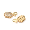 Brass Micro Pave Clear Cubic Zirconia Charms KK-B160-33G-2