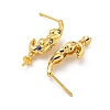 Rack Plating Brass Micro Pave Clear Cubic Zirconia Studs Earrings Finding KK-T072-11G-2