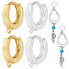GOMAKERER 2 Pairs 2 Colors 925 Sterling Silver Hoop Earring Findings FIND-GO0001-69-1