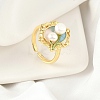 Brass Enamel Cuff Rings RJEW-K291-04G-03-1