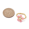 Round Seed Beads with Gemstone Beads Rings RJEW-MZ00015-02-3