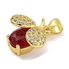Rack Plating Brass Micro Pave Cubic Zirconia Pendants KK-I718-11G-03-2