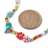Flower Glass Seed & Pearl Beaded Necklaces NJEW-JN04677-01-3