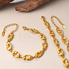 304 Stainless Steel Textured Lip Link Chain Bracelets for Women WG1034E-02-1