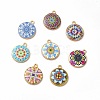 Alloy Printed Pendants PALLOY-D581-03-1