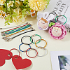 36Pcs 6 Colors Rubber Cover Stainless Steel Wire Cable Keychains FIND-SC0013-71A-3