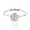 925 Sterling Silver Micro Pave Clear Cubic Zirconia Adjustable Finger Rings for Women STER-N016-142S-2