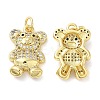 Brass Micro Pave Cubic Zirconia Pendants KK-M249-04G-1