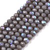 Electroplate Opaque Solid Color Glass Beads Strands EGLA-A044-P2mm-L10-1