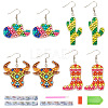 DIY Boho Cowboy Diamond Painting Earring Kits DIY-TA0006-21-1