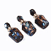 Assembled Synthetic Bronzite and Imperial Jasper Openable Perfume Bottle Pendants G-S366-058B-1