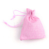 Polyester Imitation Burlap Packing Pouches Drawstring Bags X-ABAG-R005-9x7-19-2