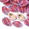 Printed Natural Cowrie Shell Beads X-SSHEL-R047-01-A03-1