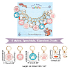 Alloy Enamel Sakura/Paw Print/Rabbit Pendant Locking Stitch Markers HJEW-PH01893-2