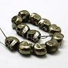 Electroplated Natural Pyrite Beads Strands G-N0258-L-01-2