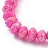 8Pcs 8 Color Opaque Acrylic Faceted Rondelle & Flower Beaded Stretch Bracelets BJEW-JB09100-6