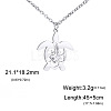 Ocean 304 Stainless Steel Hollow Floral Turtle Pendant Necklaces for Women WG89907-01-3