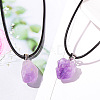 Natural Amethyst Raw Rough Nuggets Pendant Necklaces FS-WGF5E50-01-2