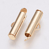 Brass Slide On End Clasp Tubes X-KK-Q747-11E-KC-2
