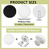 24Pcs 2 Colors Pure Cotton Covered Iron Buttons BUTT-BC0001-20-2