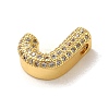 Brass Micro Pave Clear Cubic Zirconia Charms ZIRC-C009-01G-J-2