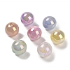 Round UV Plating Luminous Rainbow Iridescent Acrylic Beads LACR-R001-10A-2