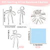 2Pcs 925 Sterling Silver Pendants STER-BBC0007-88-2