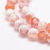 Faceted Natural Fire Crackle Agate Beads Strands G-F447-6mm-B03-3