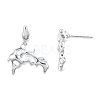 Brass Twist Dangle Stud Earrings for Women EJEW-N012-49P-3