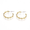 Semicircular Brass Stud Earrings EJEW-E196-08G-1