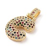 Brass Micro Pave Cubic Zirconia Pendants ZIRC-P121-01G-C-2