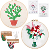 2 Sets 2 Styles DIY Embroidery Kits DIY-GF0009-97B-1