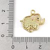 Rack Plating Brass Micro Pave Clear Cubic Zirconia Elephant Connector Charms KK-U032-29G-02-3