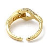 Brass Micro Pave Cubic Zirconia Open Cuff Ring for Women RJEW-F154-02G-B-4